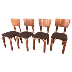 Vintage circa 1940s Set of Four Thonet Bentwood Dining Chairs