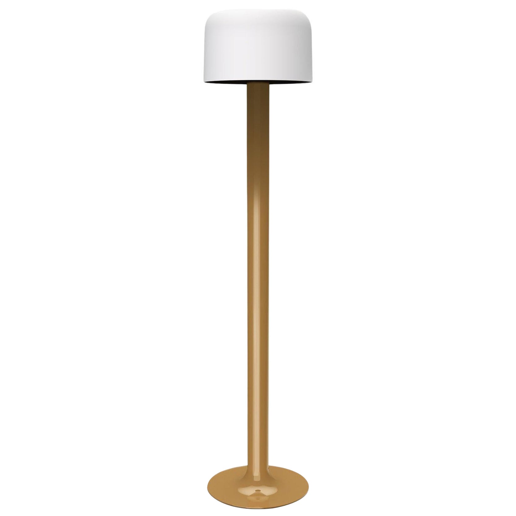 Michel Mortier 10527 Metal and Glass Floor Lamp for Disderot in Chamois For Sale