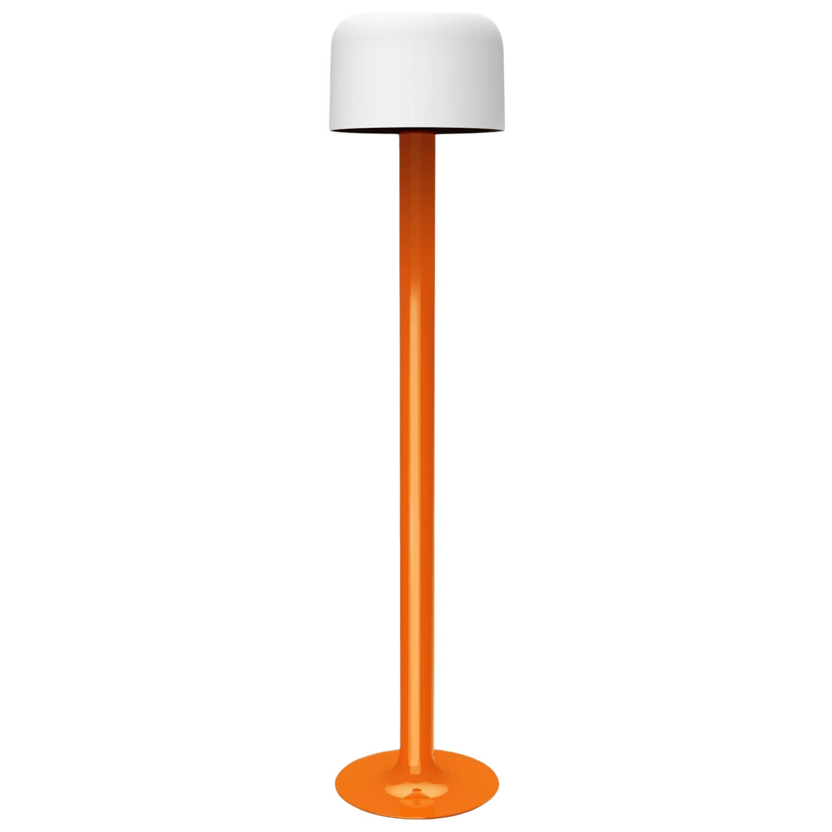 Lampadaire Michel Mortier 10527 en métal et verre pour Disderot en orange