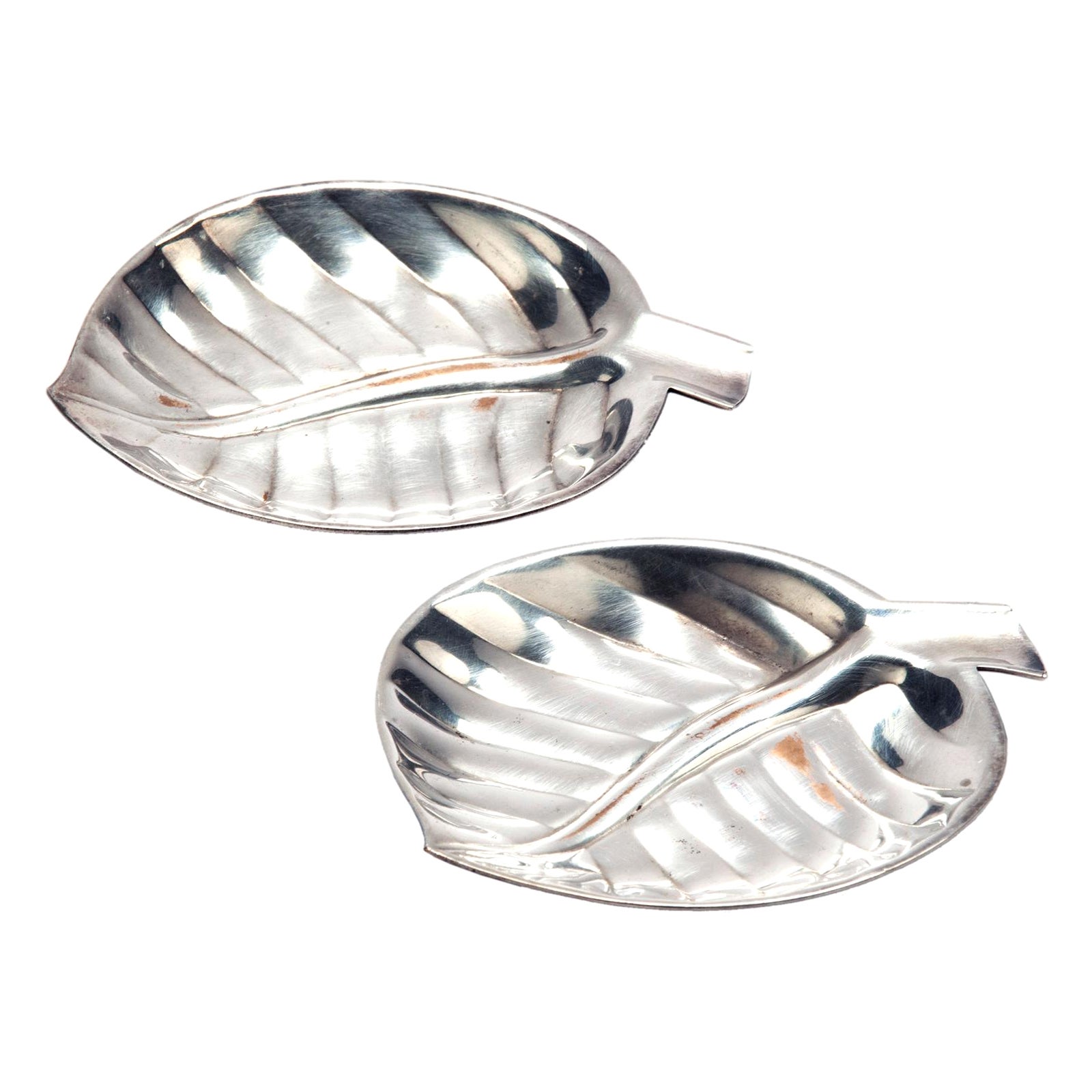 Mid Century Silverplate Leaf Trays For Sale