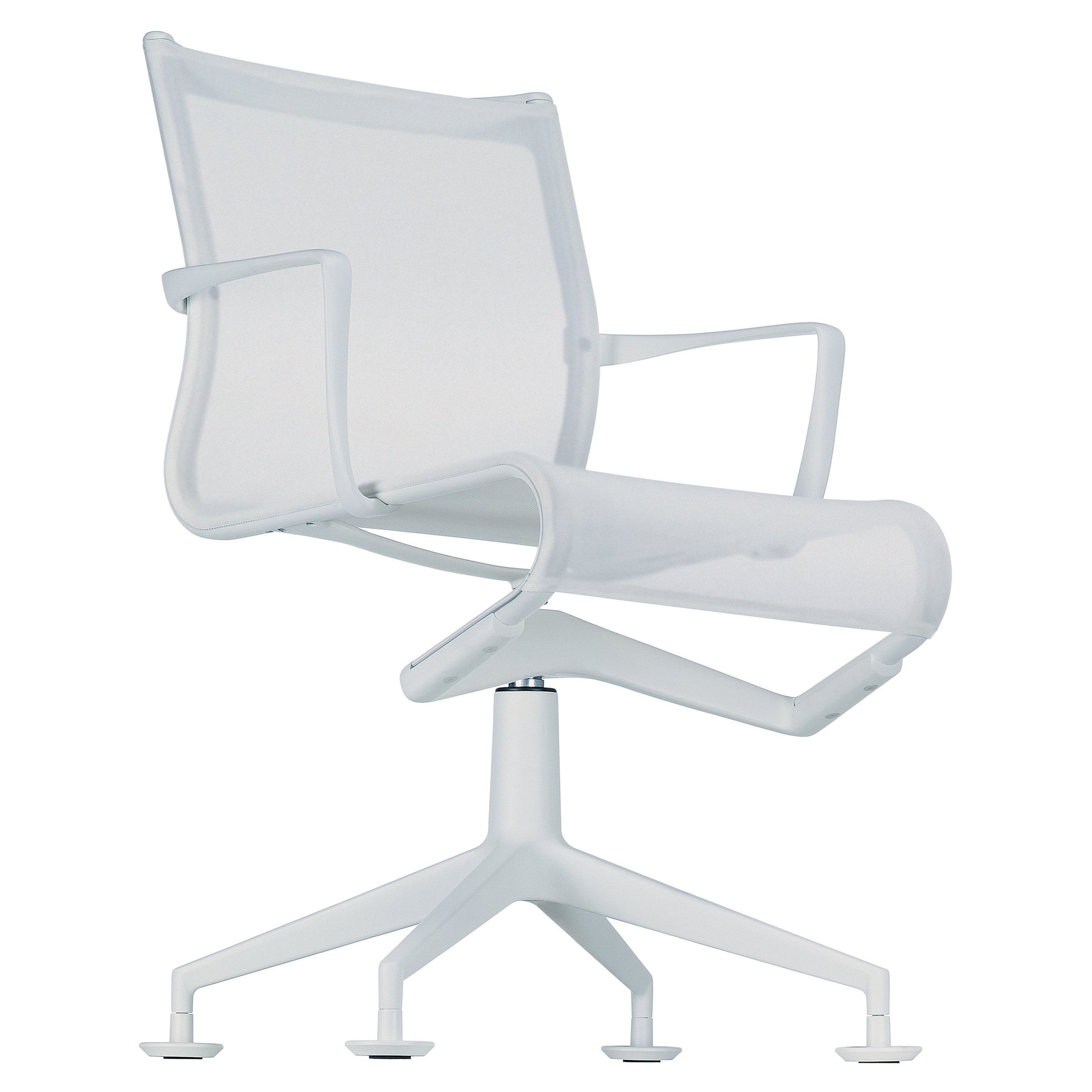 Alias 447 Meetingframe+ Tilt 47 Chair in White Mesh w Lacquered Aluminum Frame For Sale