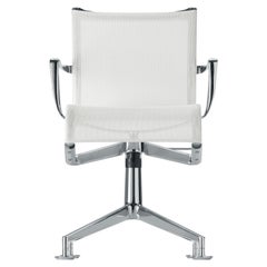 Alias 447 Chaise Meetingframe+ Tilt 47 en maille blanche avec cadre en aluminium chromé