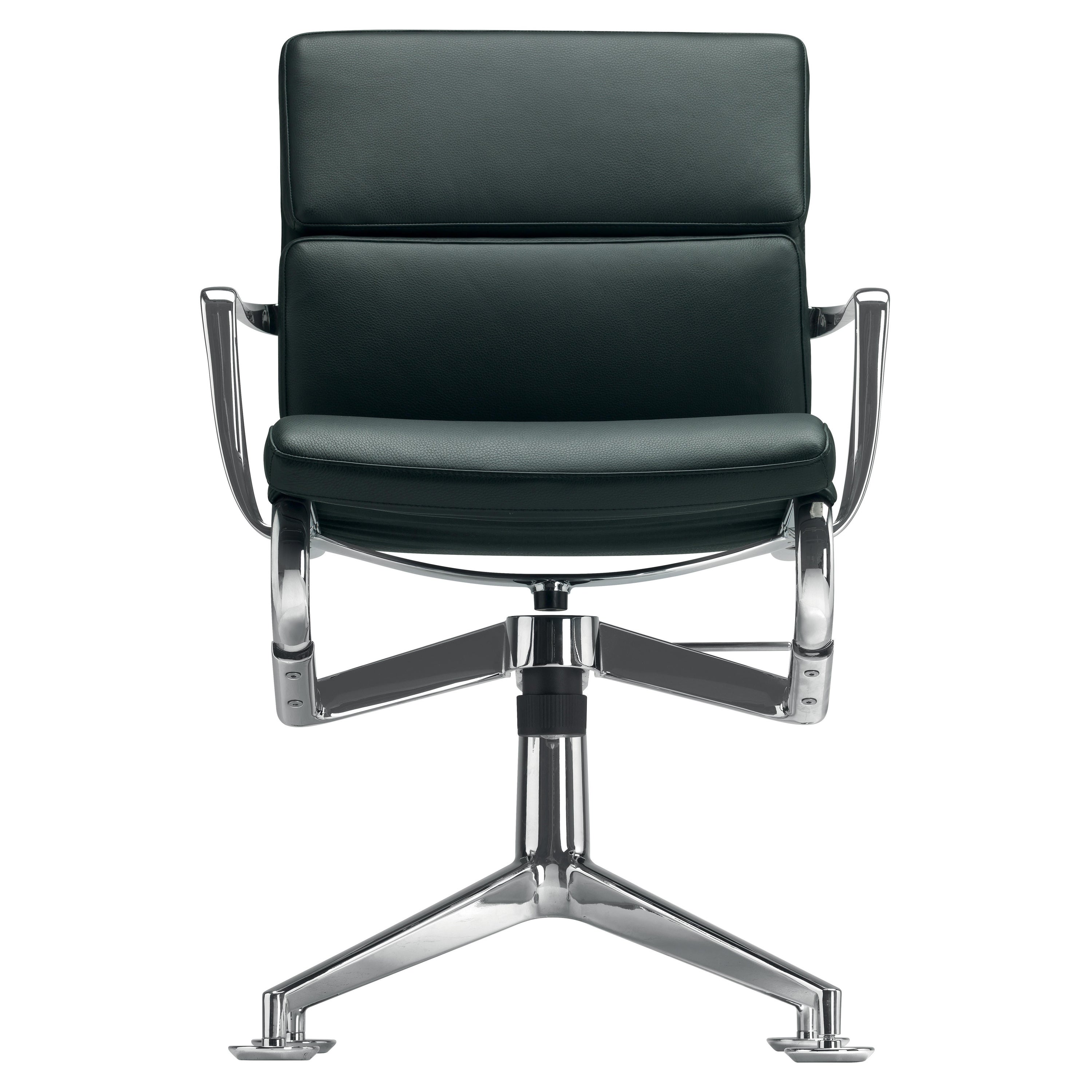 Alias 429 Meetingframe+ Tilt 47 Soft Chair in Black Seat with Chromed Frame For Sale