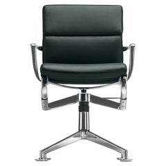 Alias 429 Meetingframe+ Tilt 47, weicher Stuhl mit schwarzem Sitz und verchromtem Rahmen