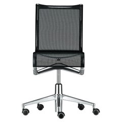 Alias 432 Rollingframe 44 Chair in Black Mesh with Chromed Aluminum Frame