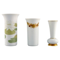 Trois vases en porcelaine de Rosenthal, milieu du 20e siècle