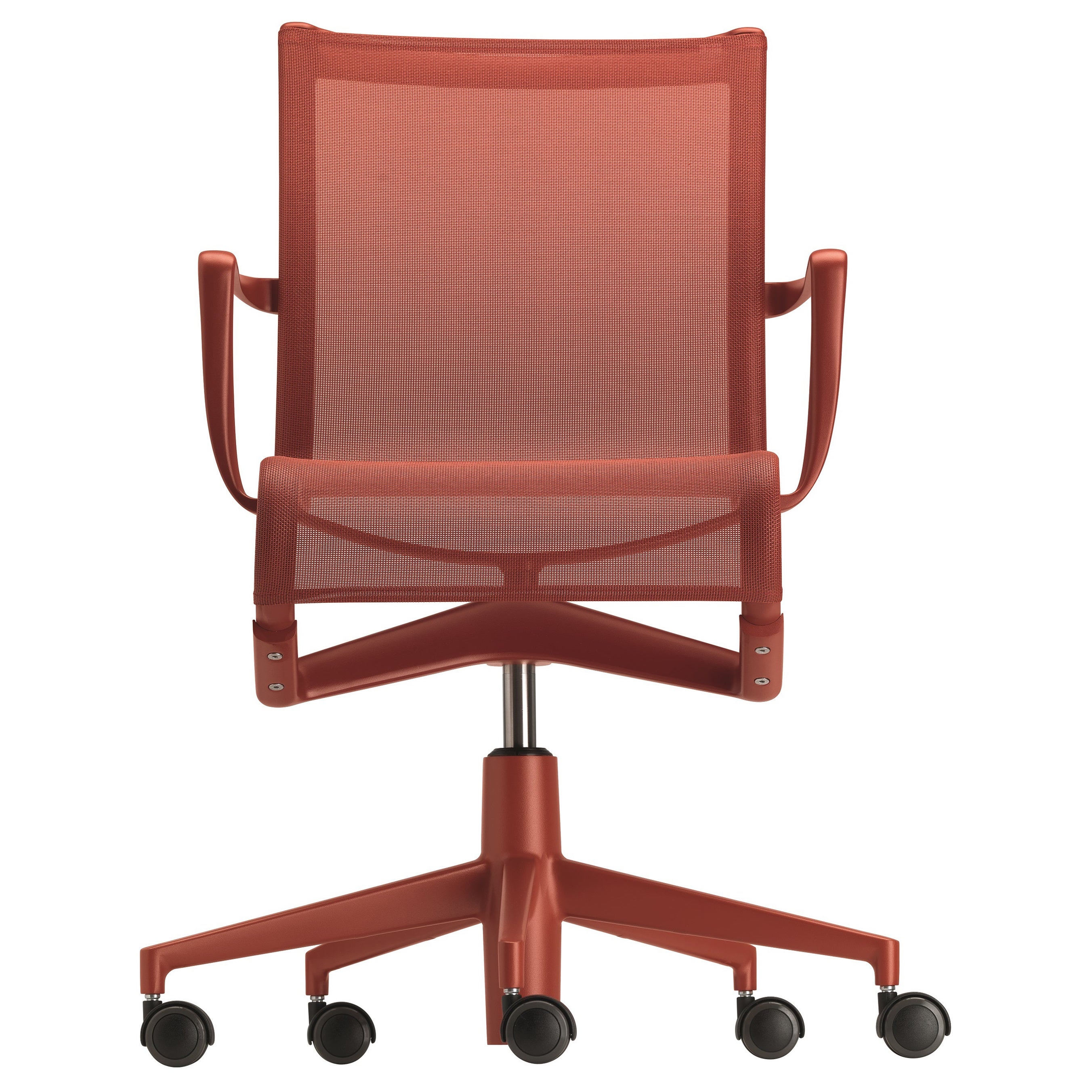 Alias 434 Rollingframe 44 Chair in Coral Red Mesh & Red Lacquered Aluminum Frame