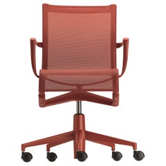 Alias 434 Rollingframe 44 Chair in Coral Red Mesh & Red Lacquered Aluminum Frame