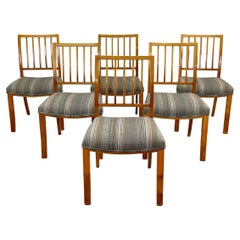 Midcentury Style Mid-Back Dining Chairs, Set of Six