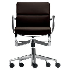 Alias 427 Rollingframe+low Tilt 47 Soft Chair in Brown & Chromed Aluminium Frame