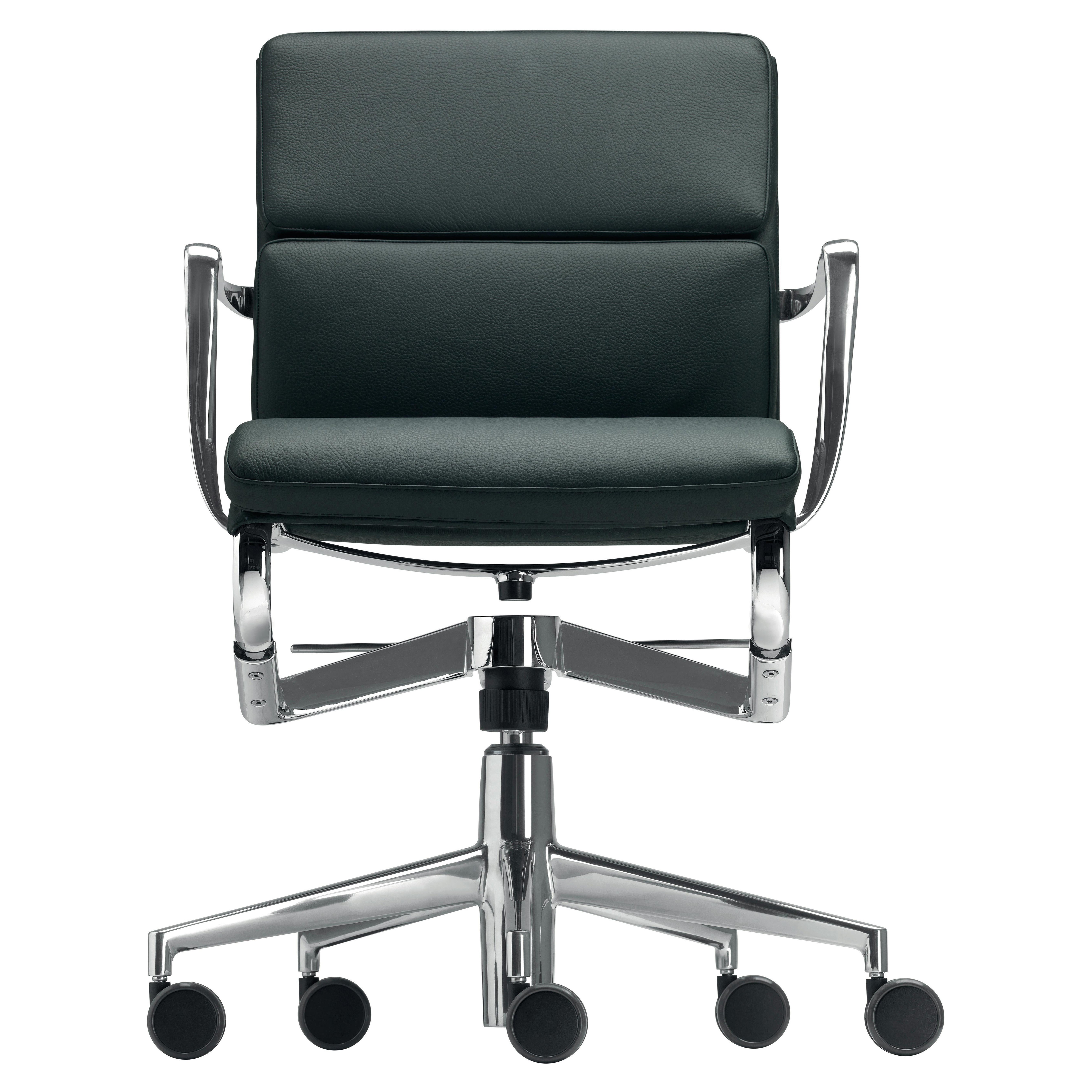 Alias 427 Rollingframe+low Tilt 47 Soft Chair in Black & Chromed Aluminium Frame For Sale