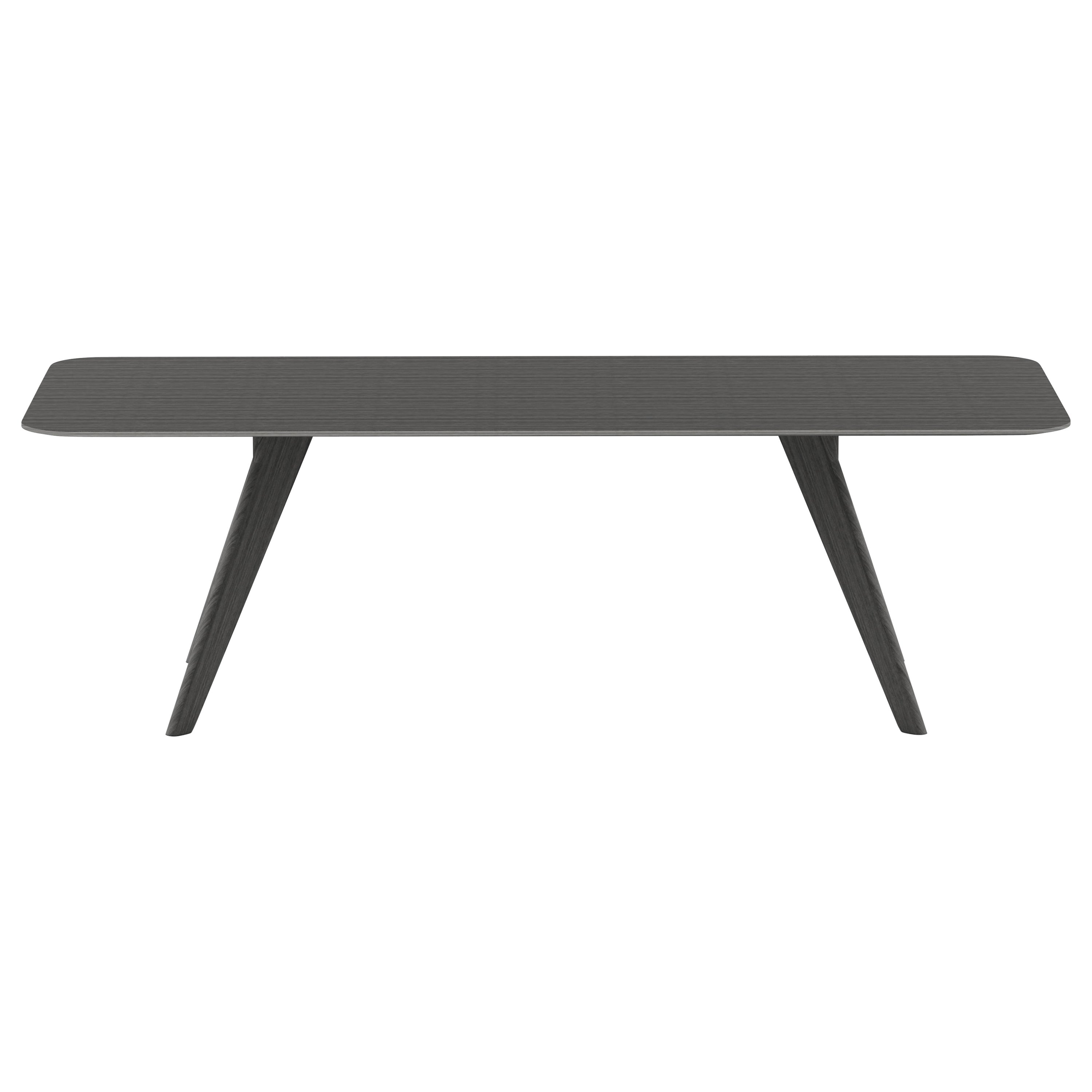 Table rectangulaire Alias AGO AG6 avec cadre en chêne gris et métal laqué