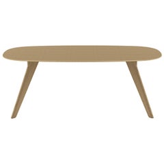 Alias AGO AG7, ovaler Tisch aus Eiche Natur mit Metallrahmen aus lackiertem Stahl