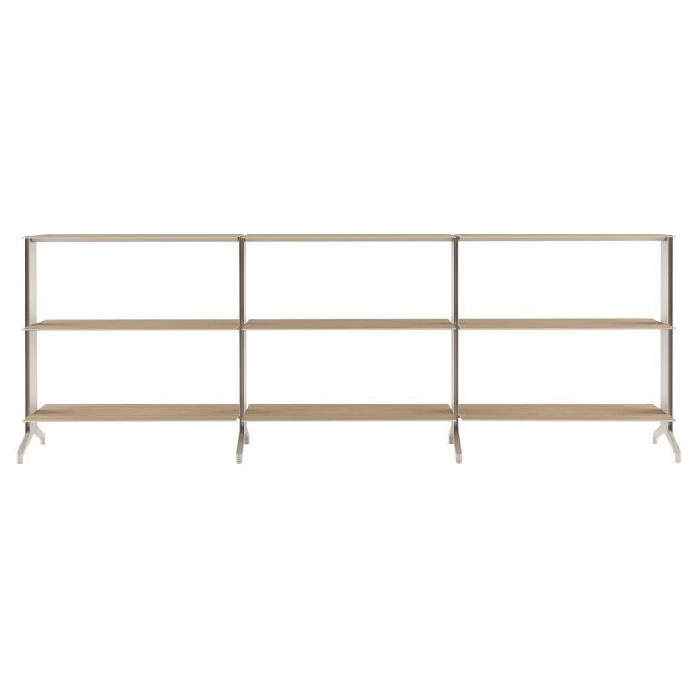 Alias S01 Aline Bookshelf in Grey Lacquered Aluminum Frame w Oak