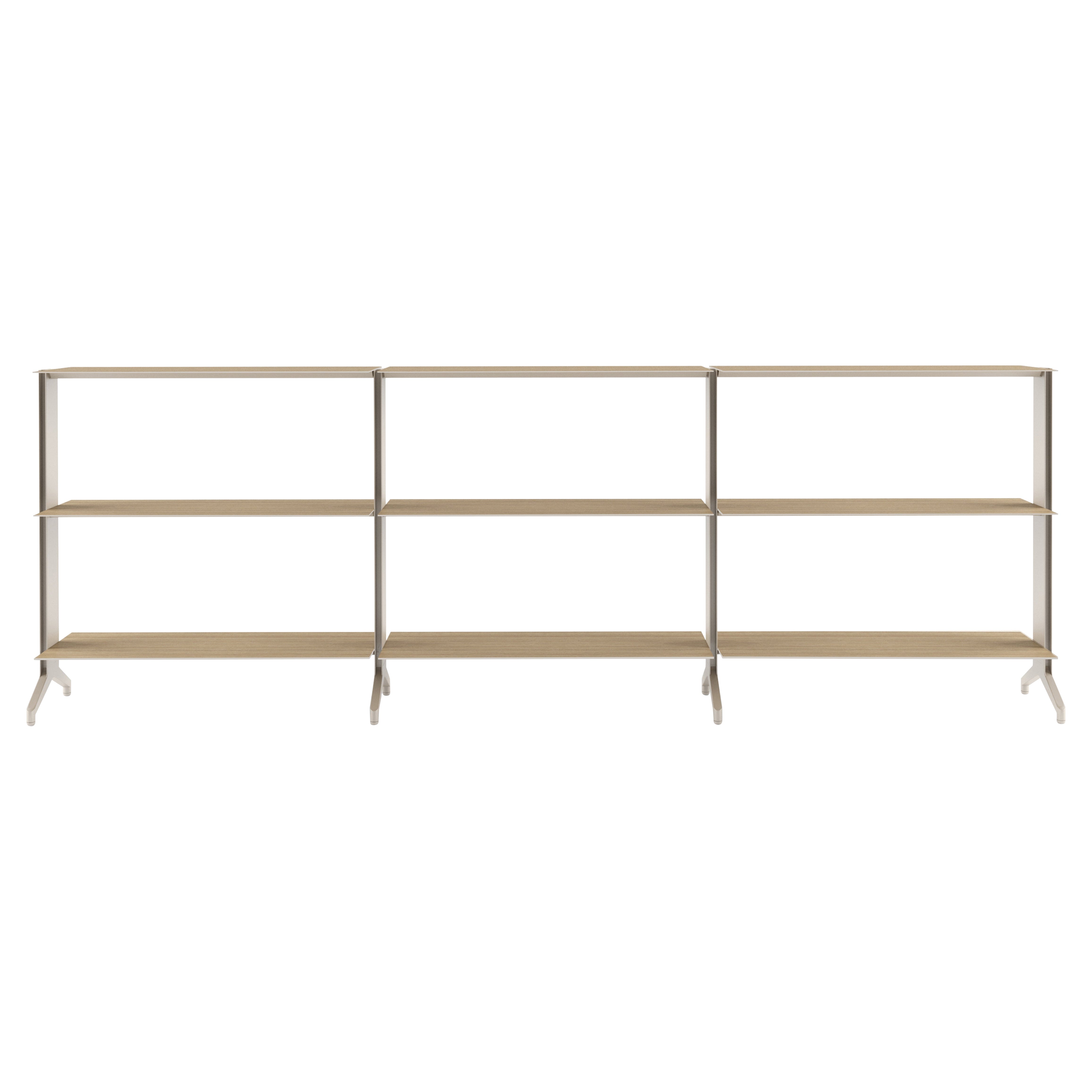 Libreria Alias S01 Aline con struttura in alluminio laccato bianco di Dante Bonuccelli