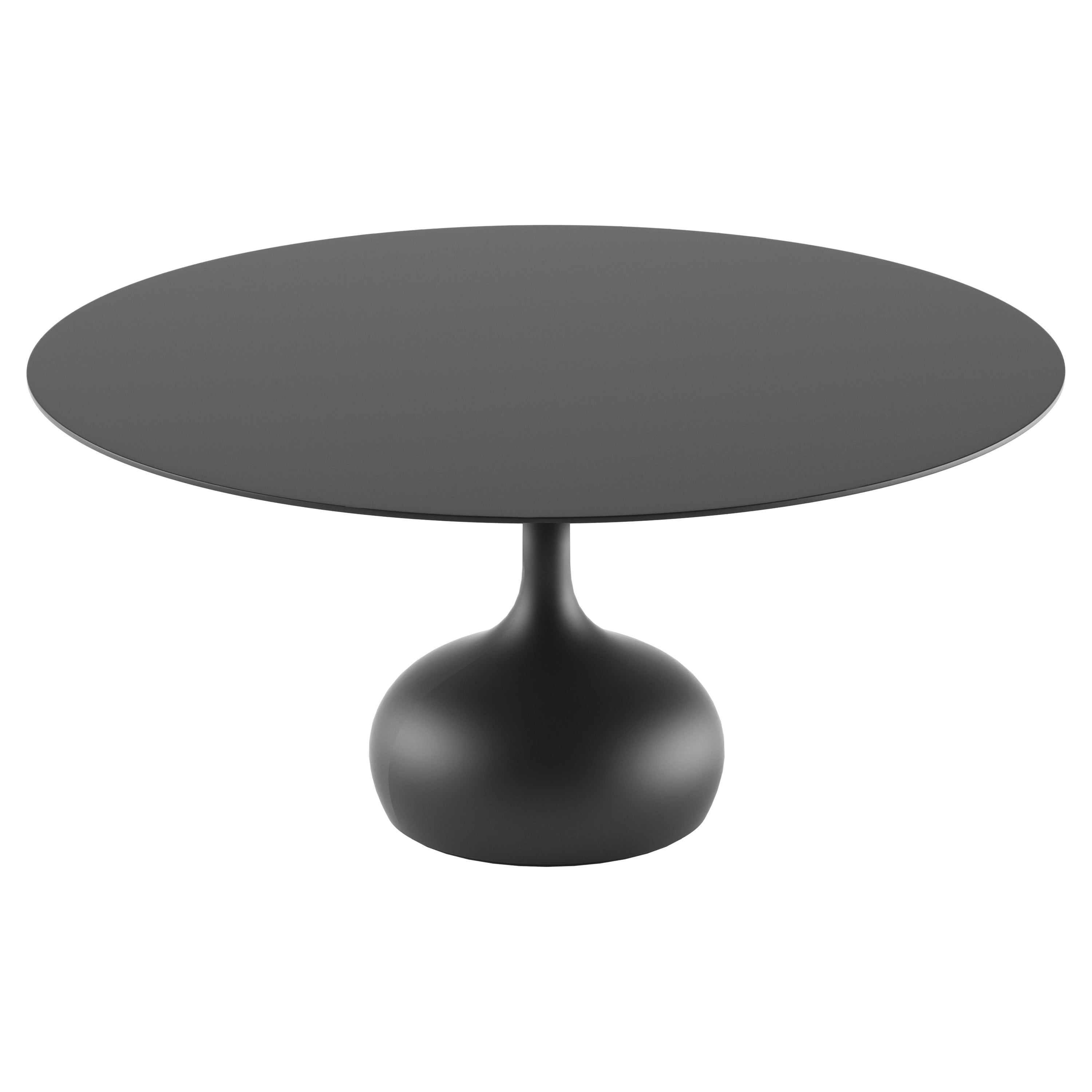 Alias 011 Saen Table Ø160 in Black Lacquered MDF Top by Gabriele e Oscar Buratti For Sale