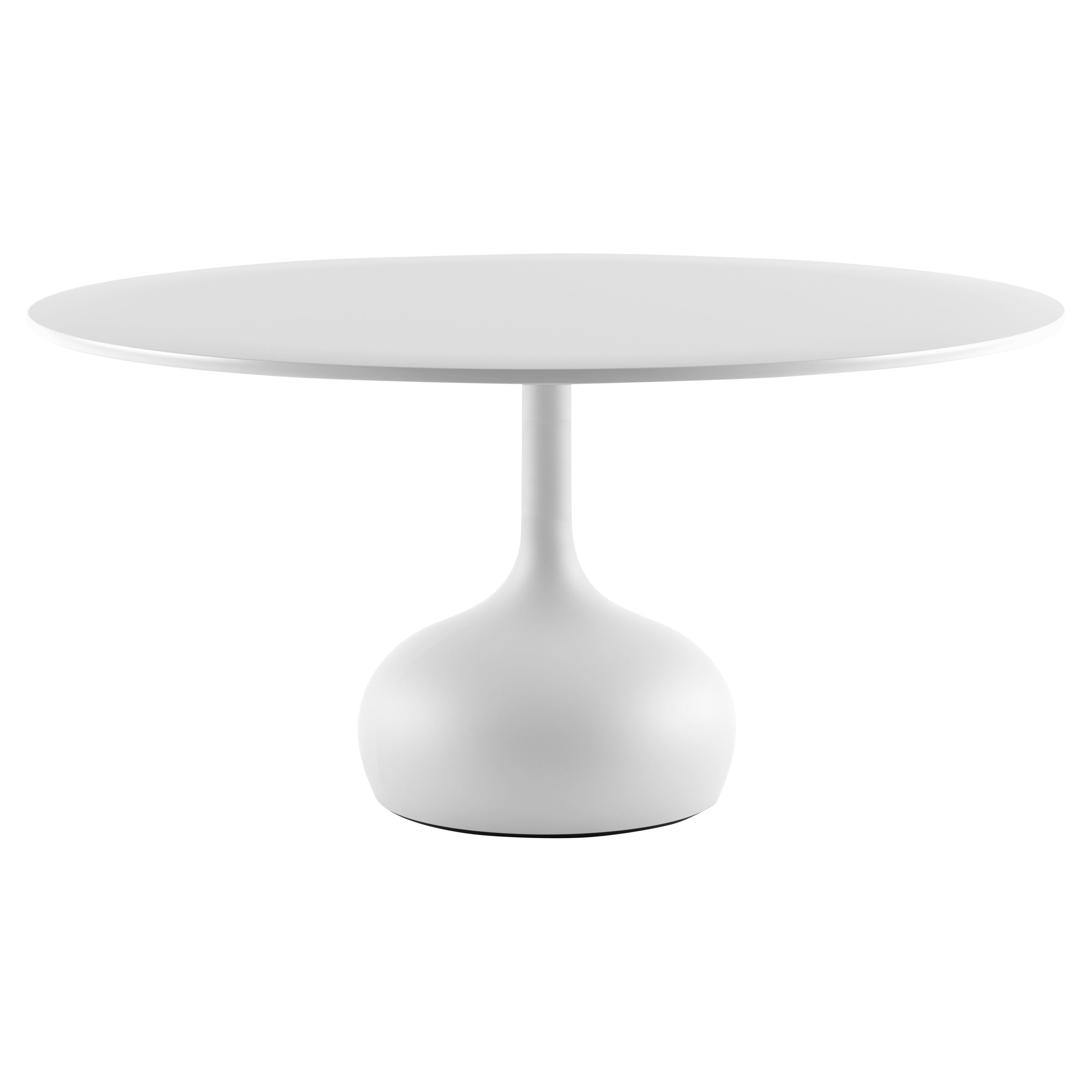 Alias 011 Saen Tisch Ø180 aus weiß lackierter MDF-Platte von Gabriele e Oscar Buratti im Angebot