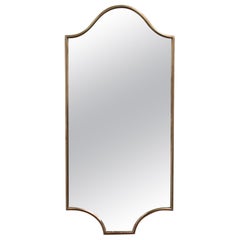 Mid-Century Italian Wall Mirror with Brass Frame (circa 1950s) - Small