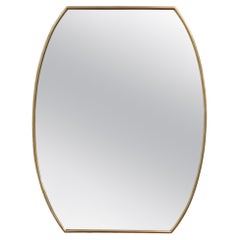 Vintage Mid-Century Italian Wall Mirror with Brass Frame 'circa 1950s', Small