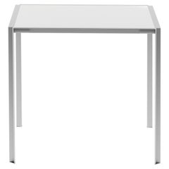 Alias 227_O Green Table 80x80 with Brushed Stainless Steel Frame and Dekton Top 
