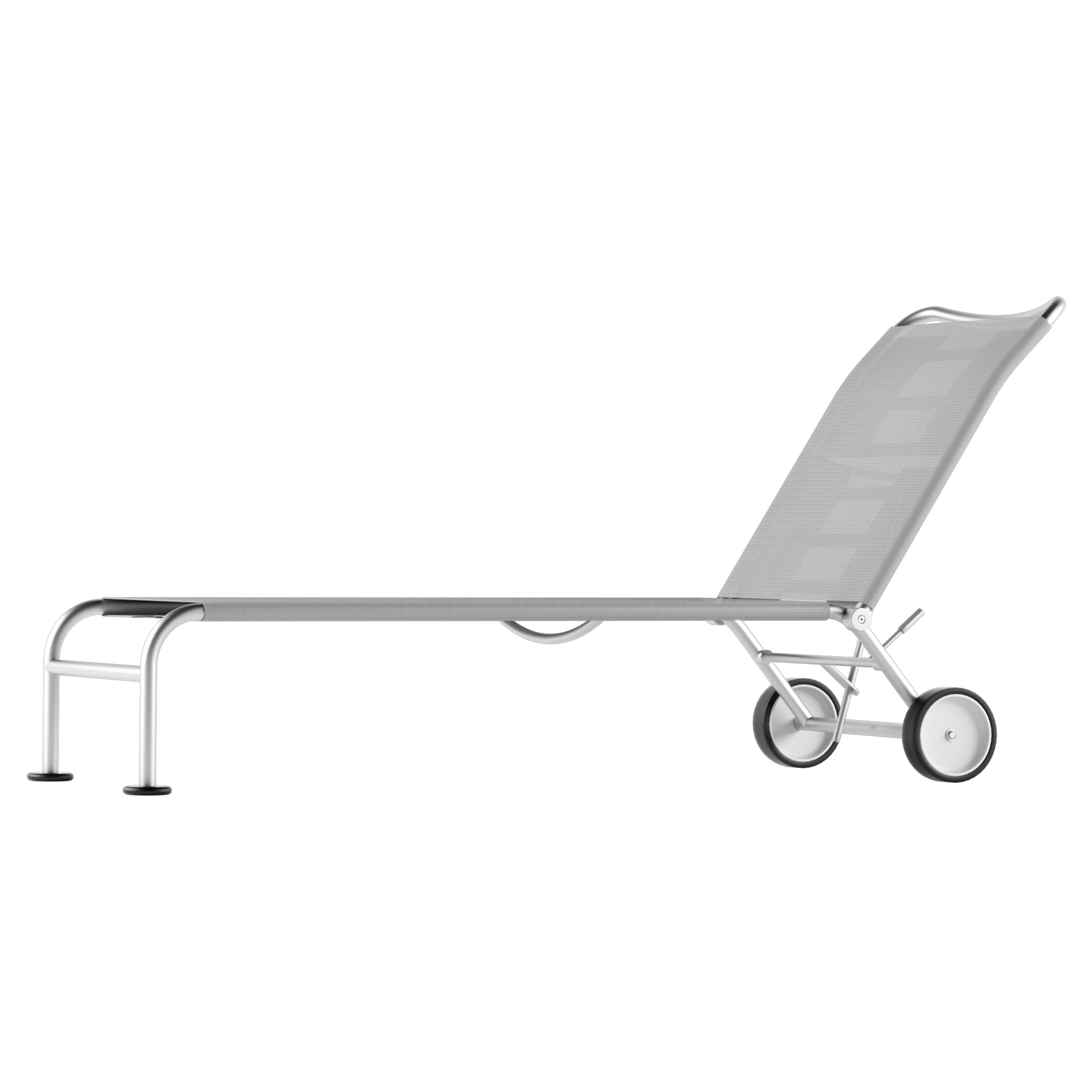Alias 251_O Green Sun Lounger Chair in Light Grey with Steel Frame For Sale