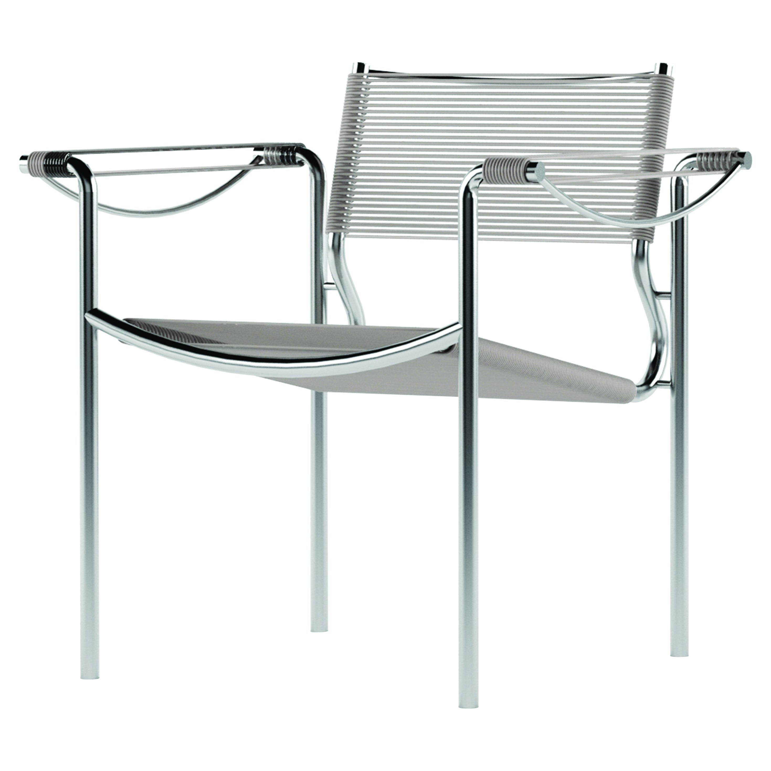 Alias 109 Spaghetti Armchair with Beige PVC Seat and Chromed Steel Frame