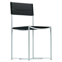 Alias 101 Spaghetti-Stuhl mit schwarzem PVC-Sitz und verchromtem Stahlgestell