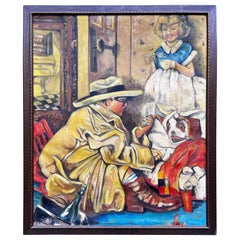 Original Oil on Canvas Painting After Norman Mills Price