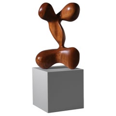 Abstract Iroko Wooden Sculpture, Italy 1960s