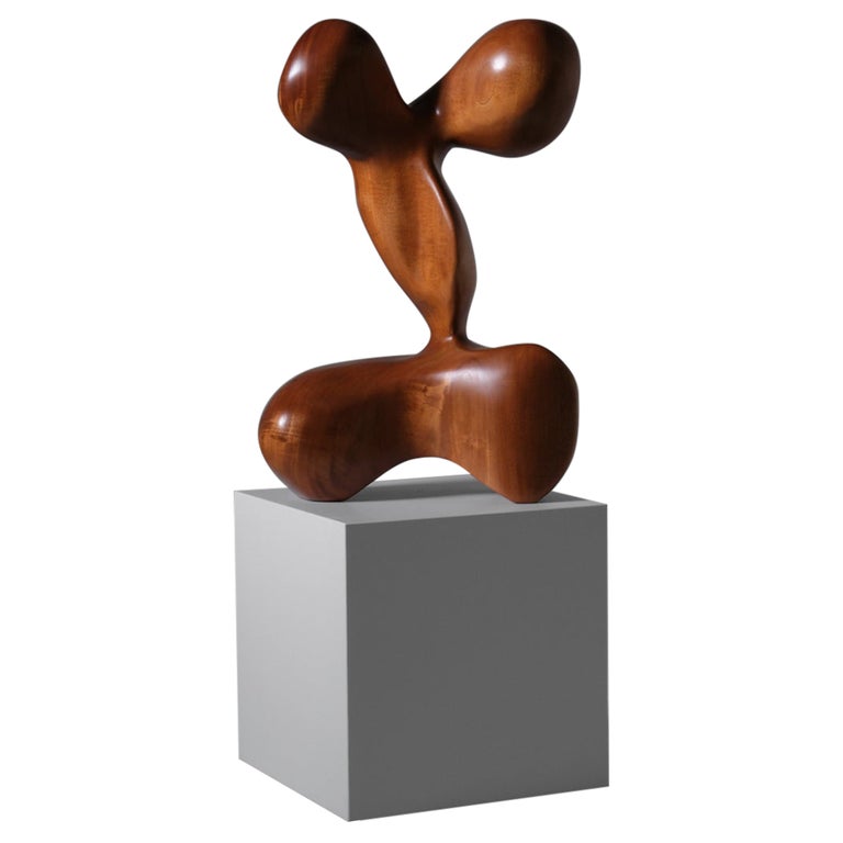 Abstract Iroko Wooden Sculpture, Italy 1960s For Sale at 1stDibs