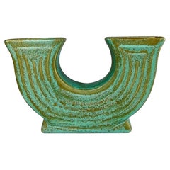 Ewald Dahlskog Double Sided Stoneware Vase Bo Fajans Sweden Smaragd 1938