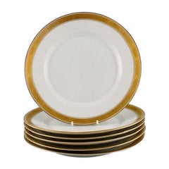 Royal Copenhagen Service No. 607. Six Porcelain Dinner Plates