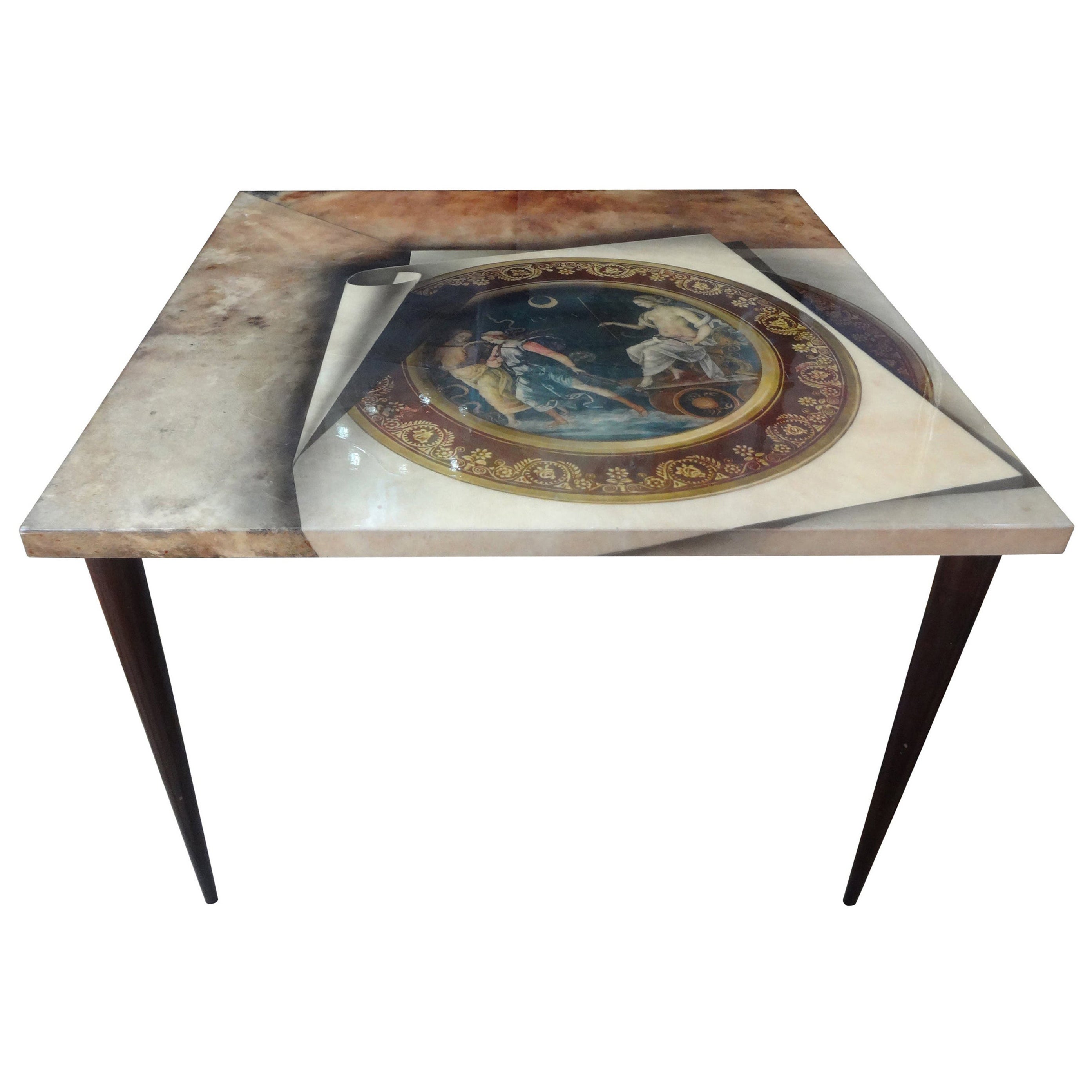 Italian Aldo Tura Lacquered Goatskin Table For Sale