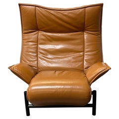 Vico Magistretti pour Cassina Veranda fauteuil de salon en cuir, style italien moderne