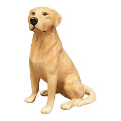 Vintage Sitting Yellow Lab Dog Figure by Beswick Pottery 'Fireside Model'