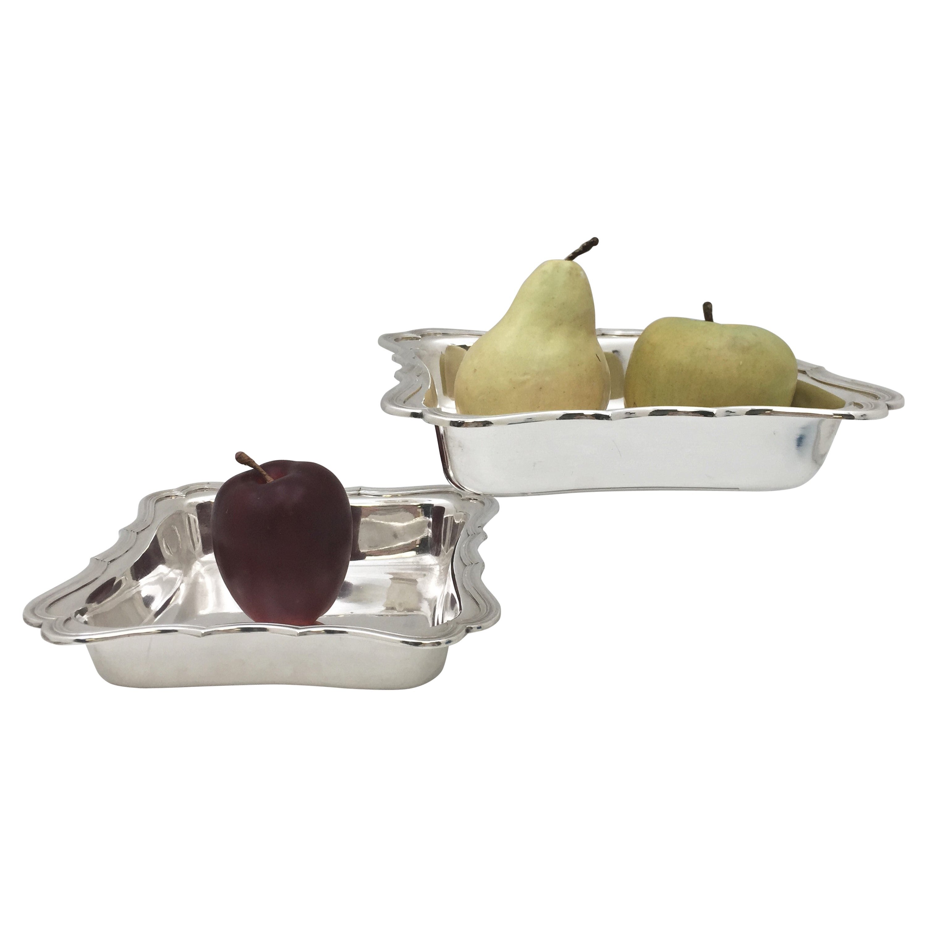 Cardeilhac French Sterling Silver Pair of Vegetable Bowls in Art Deco Style