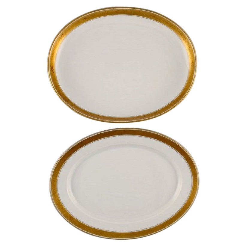 Service Royal Copenhagen n° 607, deux plats ovales en porcelaine