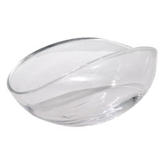 Vintage Steuben Art Glass Oval Folded Bowl