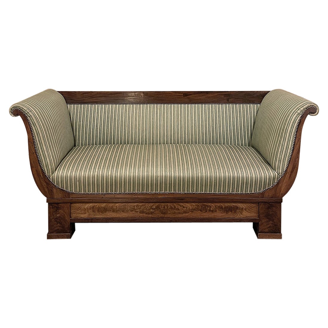 19th Century French Charles X Mahogany Sofa For Sale