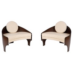 Walnut & Bouclé Lounge Chairs by Henry Glass, 1960s