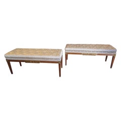 Fine Pair of Late 19th Century to Early 20th C Empire Parcel Gilt Benches