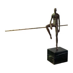 Bronze Sculpture Half Seated Man, Germany, Contemporary