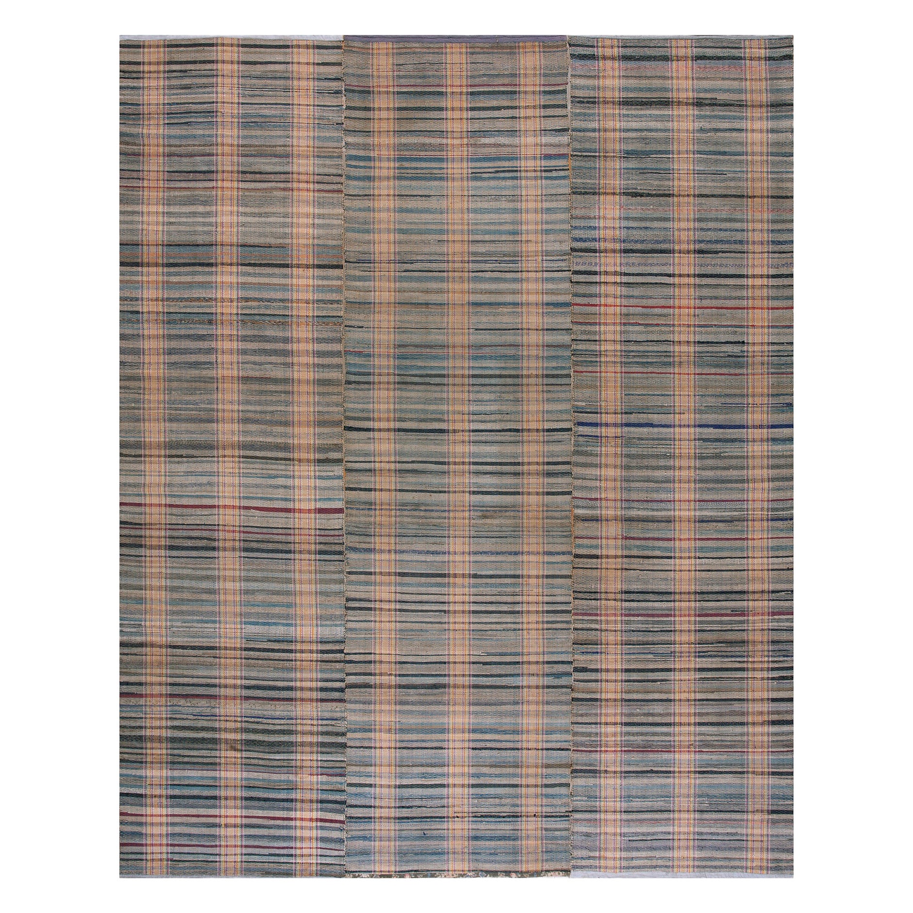 Alfombra American Rag Rug de los Shaker de finales del siglo XIX ( 8'10" x 11'3" - 270 x 343 )