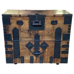 Antique Elm and Iron Korean Chest, Circa 1880