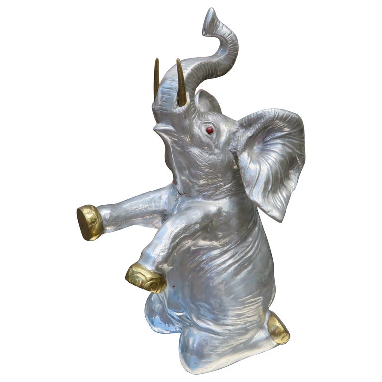 Whimsical Arthur Court Elephant Ice Bucket Wine Cooler Barware For Sale