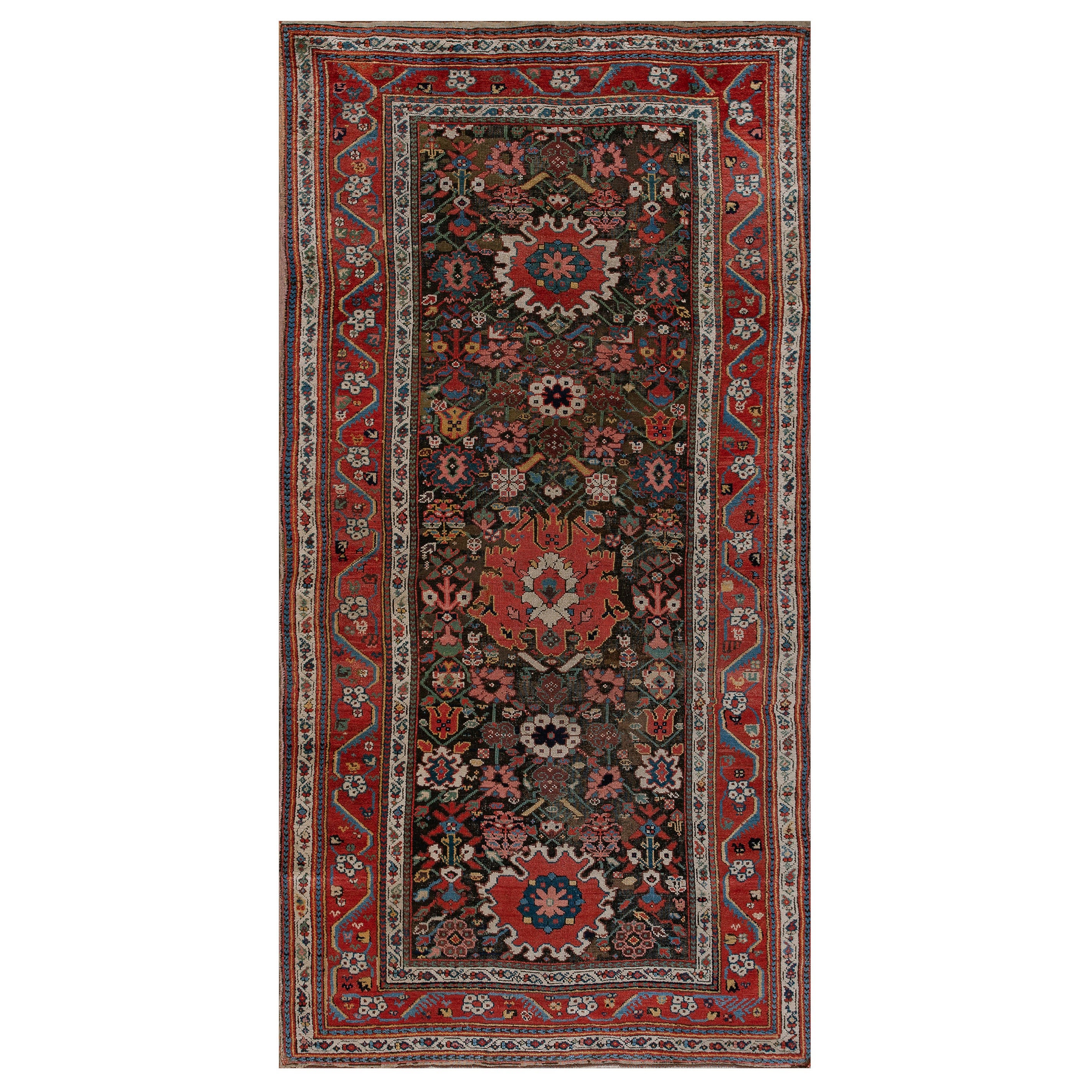 19th Century N.W. Persian Carpet 4' 6'' x9' 1''  For Sale