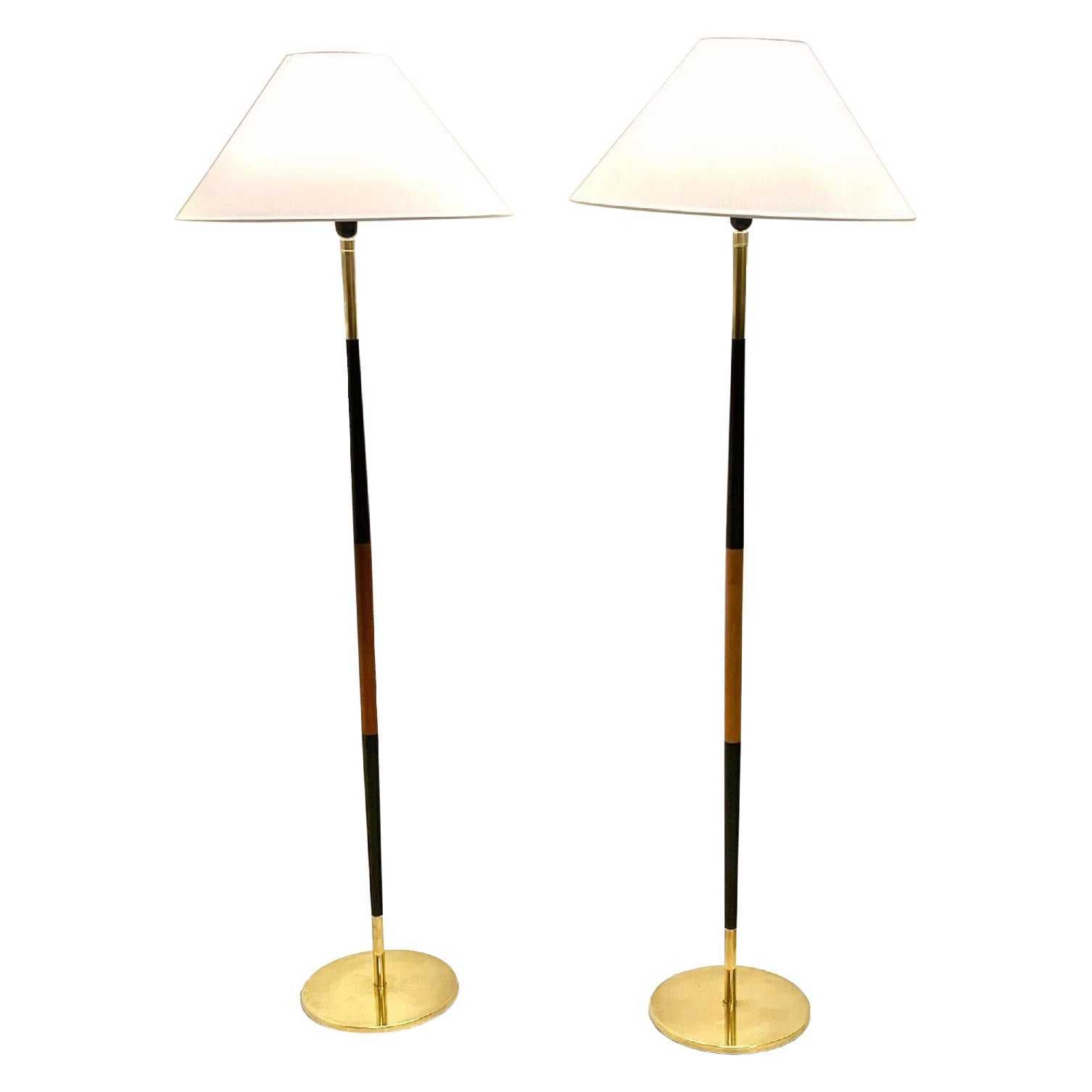 Pair of Mid-Century Floor Lamps, Attributed Lyfa, Denmark, C. 1960s