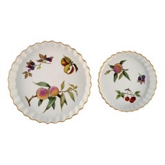 Royal Worcester, England. Two Evesham Pie Dishes in Porcelain, 1980s