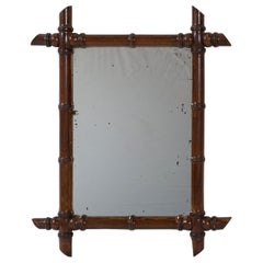 Antiker französischer Faux Bamboo Mirror, um 1910