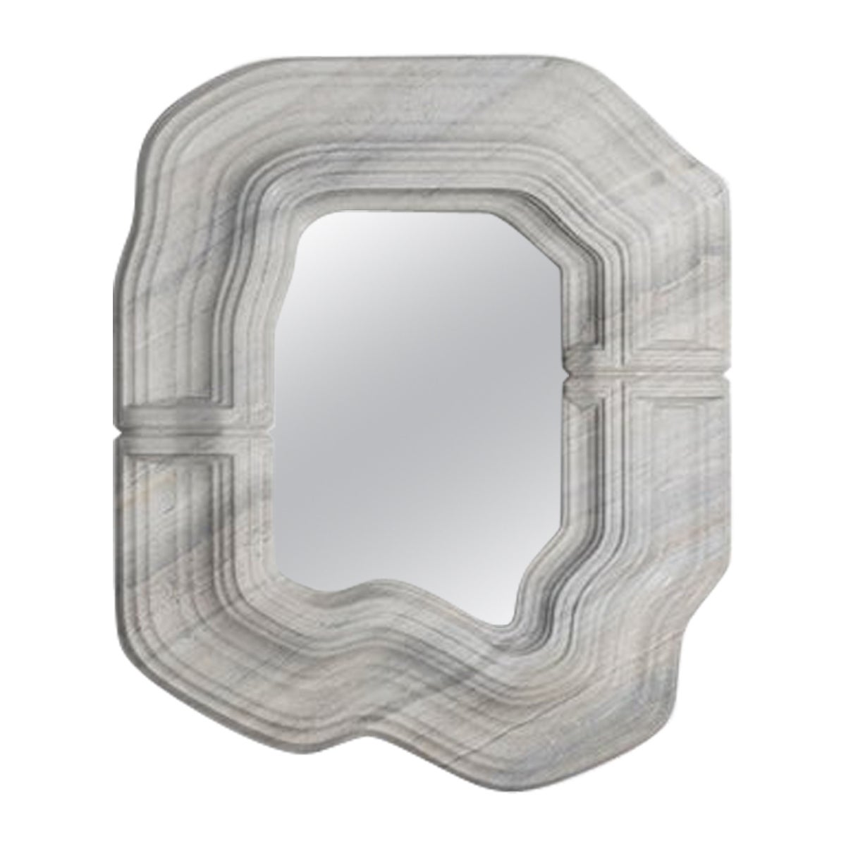 Memory Distortion - Wall Mirror, Zeng Peng, Matt Grey Marble Wall Mirror